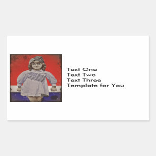 WWI Girl in Flag Dress Sticker
