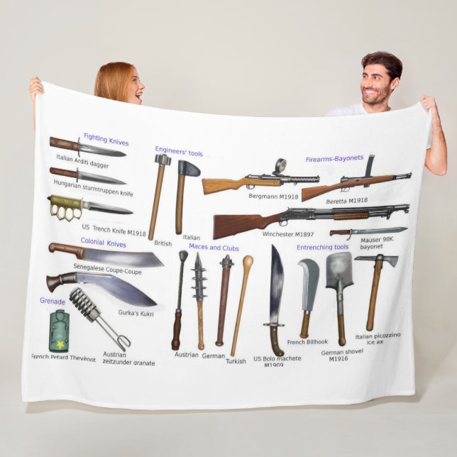 WWI MILITARY EQUIPMENT of DIFFERENT COUNTRIES Fleece Blanket (In Situ)