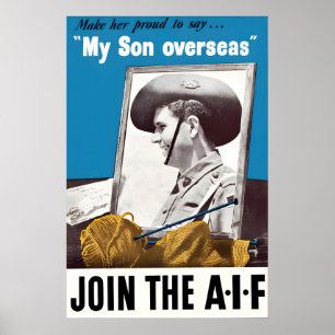 WWI Propaganda Poster Australia AIF Recruitment