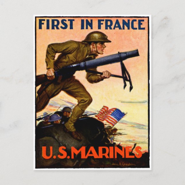 WWI US Marines Postcard (Front)