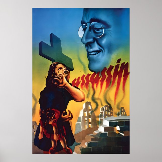 WWII Anti-Roosevelt Propaganda Poster Second World (Front)