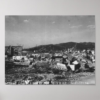 WWII Atomic Bomb Photo Of Hiroshima Poster