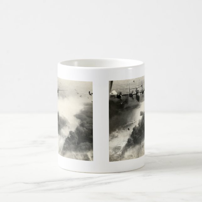 WWII B-24s over Ploesti Oil Fields Coffee Mug (Center)
