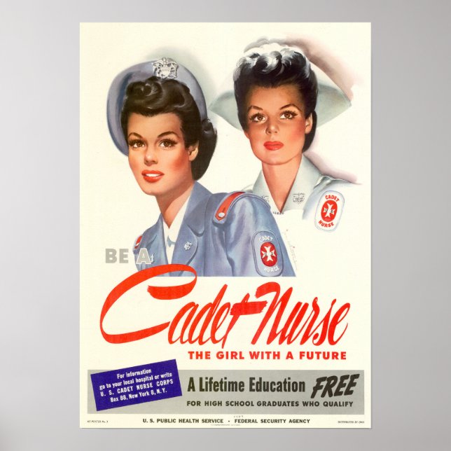 WWII Be A Cadet Nurse Poster (Front)
