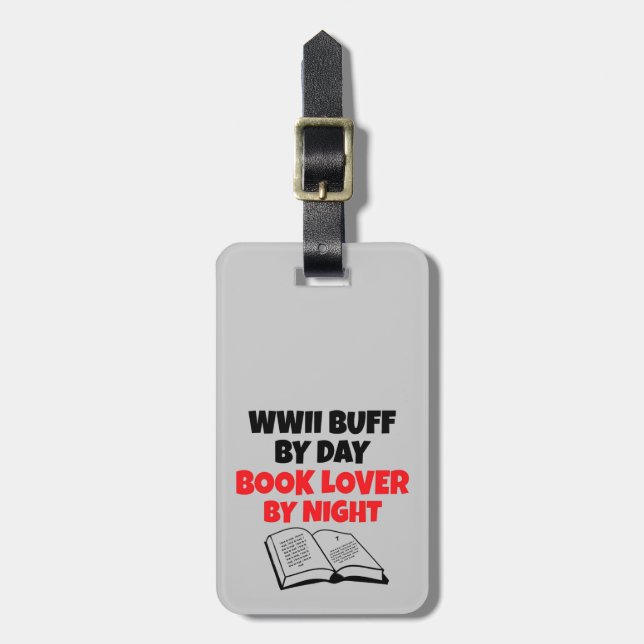 WWII Buff Book Lover Luggage Tag (Front Vertical)