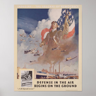 WWII Defence in the Air Begins on the Ground Poster