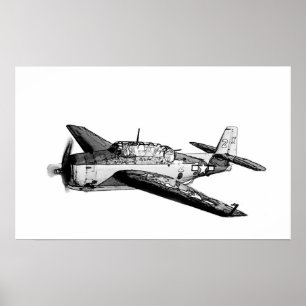 WWII fighter airplane Poster