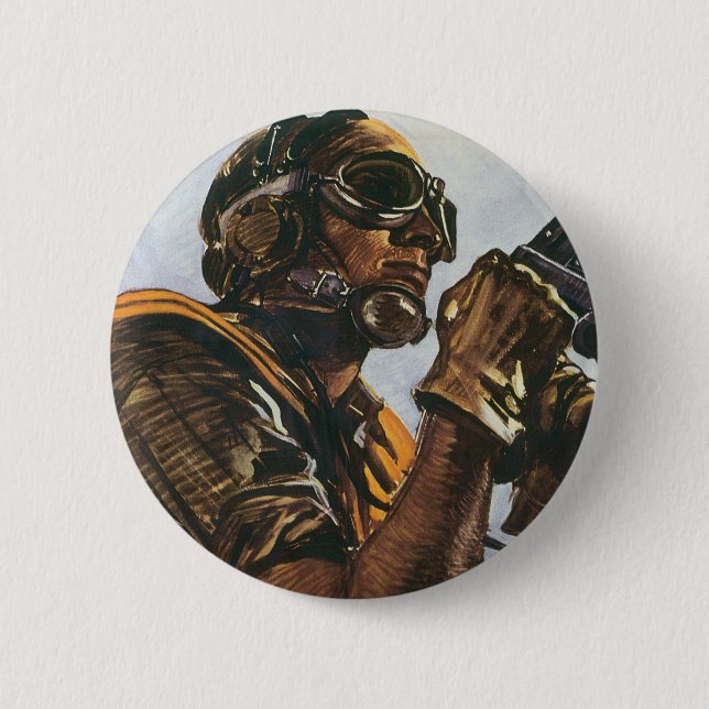 WWII Gunner 2 Inch Round Button (Front)