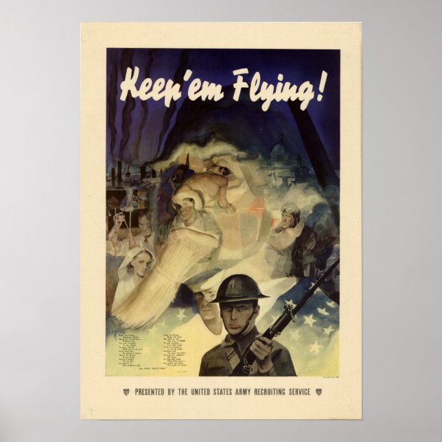 WWII Keep 'Em Flying! Poster (Front)
