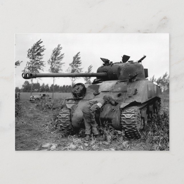WWII KIA British Firefly Tank, Holland Postcard (Front)