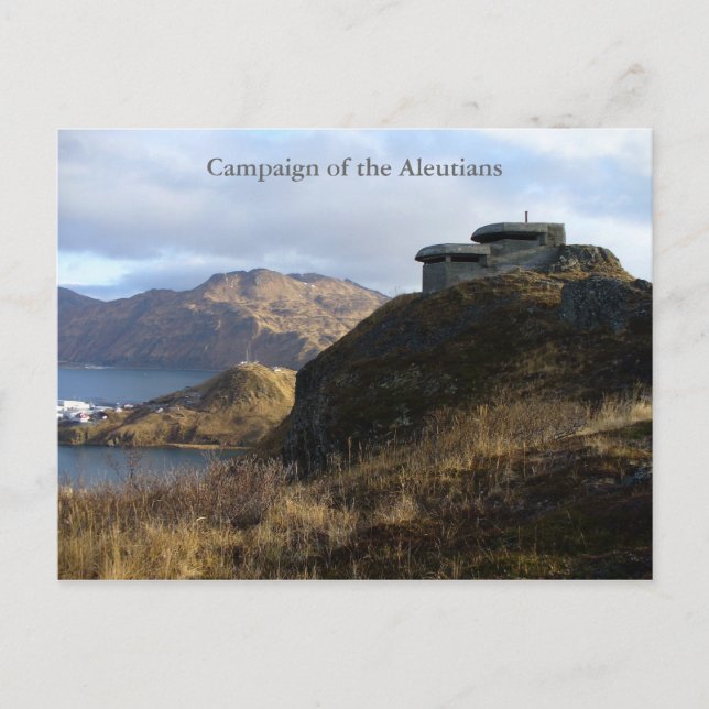 WWII Lookout Bunker, Unalaska Island Postcard (Front)