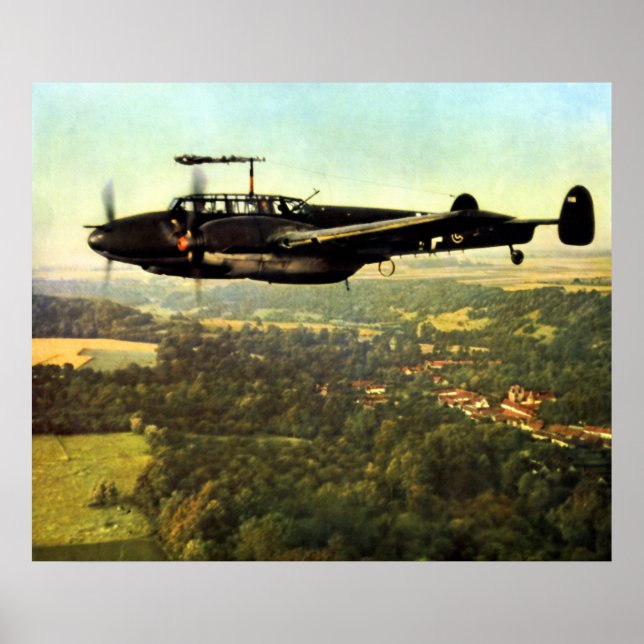 WWII Low Flying German Bf-110 Poster (Front)