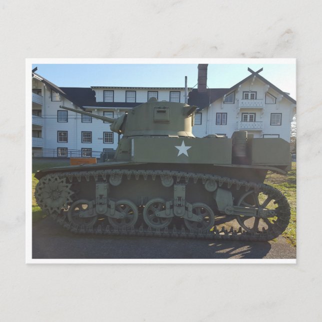 WWII M4 Sherman Tank Postcard (Front)