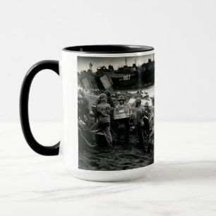 WWII Marines offload Supplies on Iwo Jima Mug