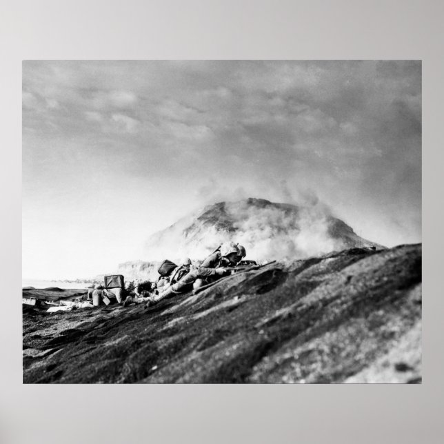 WWII Marines on Iwo Jima Beachhead Poster (Front)