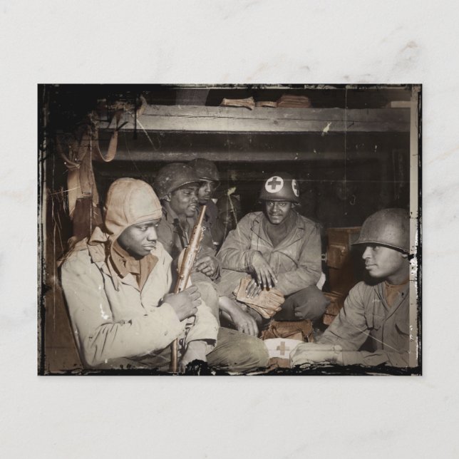 WWII Medics Waiting Postcard (Front)