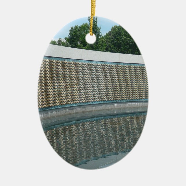 WWII Memorial Freedom Wall in Washington DC Ceramic Ornament (Front)