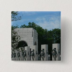 WWII Memorial Wreaths II in Washington DC 2 Inch Square Button