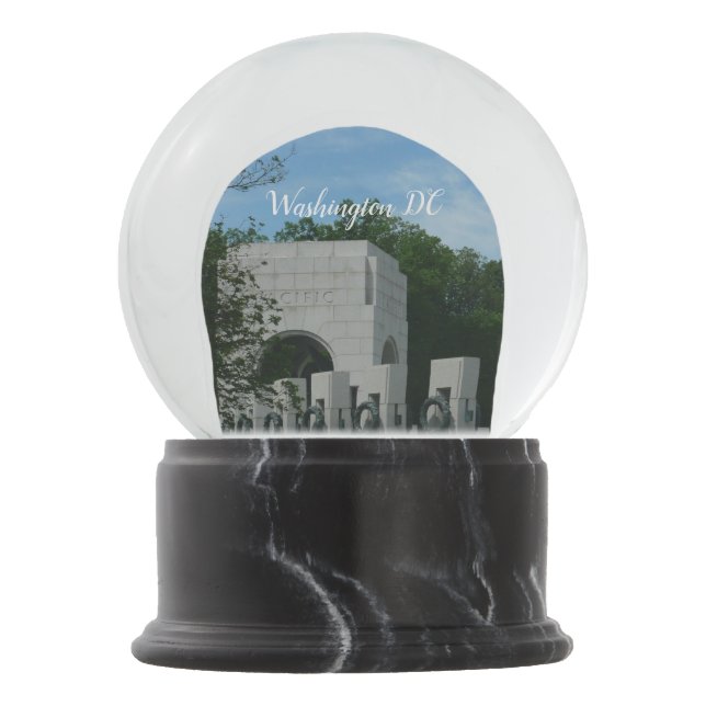 WWII Memorial Wreaths II in Washington DC Snow Globe (Front)