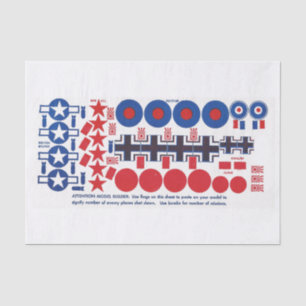 WWII model airplane national insignia, FAC size Tissue Paper