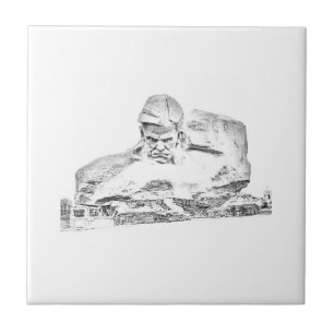 WWII Monument Fortress Architecture Sketch Tile