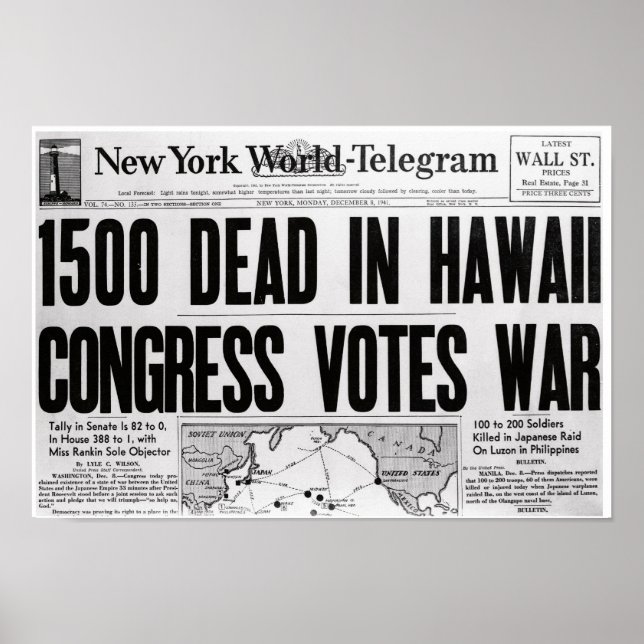 WWII Newspaper Poster (Front)