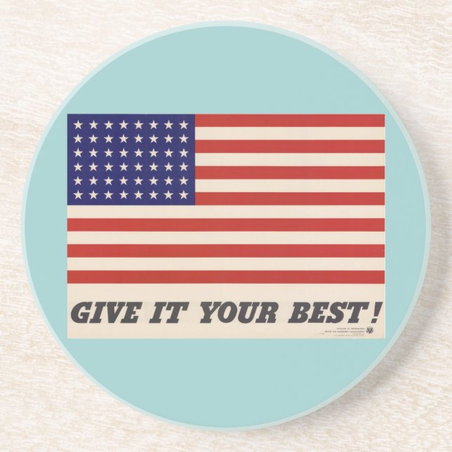 WWII Patriotic Poster Coaster (Front)