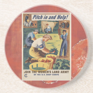 WWII Patriotic Poster Coaster