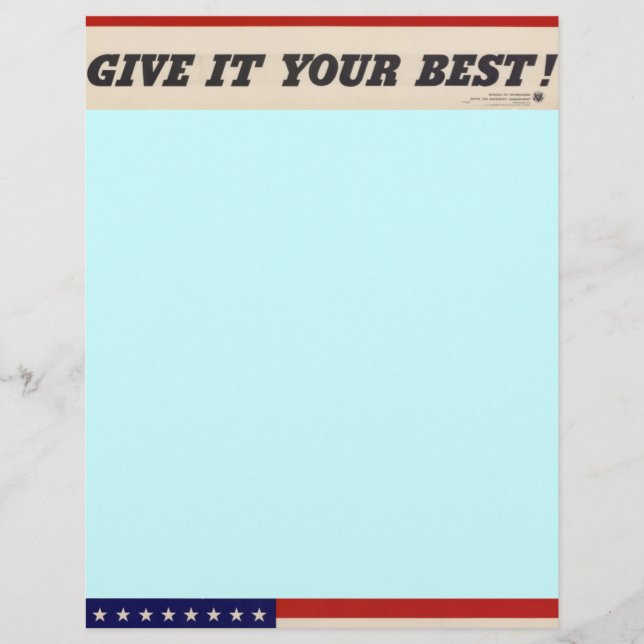 WWII Patriotic Poster Letterhead (Front)