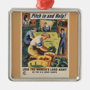 WWII Patriotic Poster Ornament