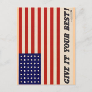WWII Patriotic Poster Post Card