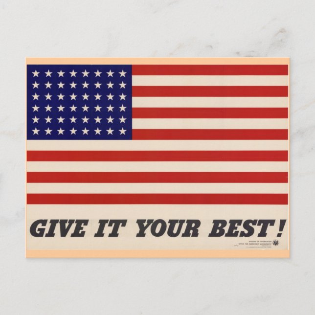 WWII Patriotic Poster Post Card (Front)