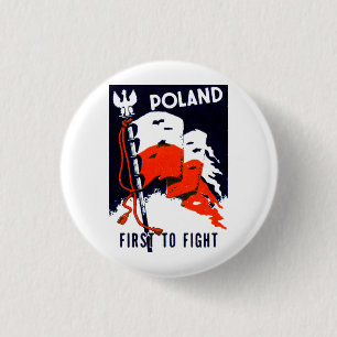 WWII Poland, First to Fight Poster 1 Inch Round Button