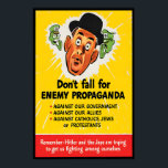 WWII Poster USA Don't fall for enemy propaganda<br><div class="desc">WWII Poster USA Don't fall for enemy propaganda

modern western art,  desert landscape print,  cowboy wall decor,  vintage rodeo poster,  rustic americana art,  abstract western art,  southwestern home decor,  wild west illustration,  canyon watercolor art,  country ranch decor</div>