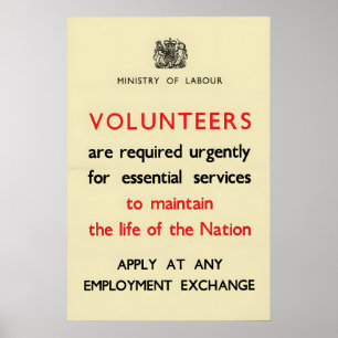WWII Propaganda Poster Britain Ministry of Labour