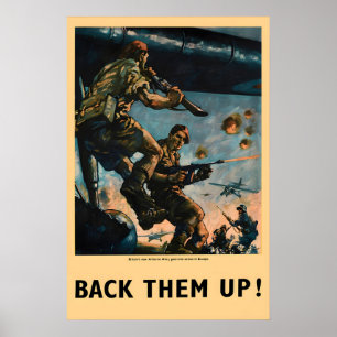 WWII Propaganda Poster British Paratroopers Back