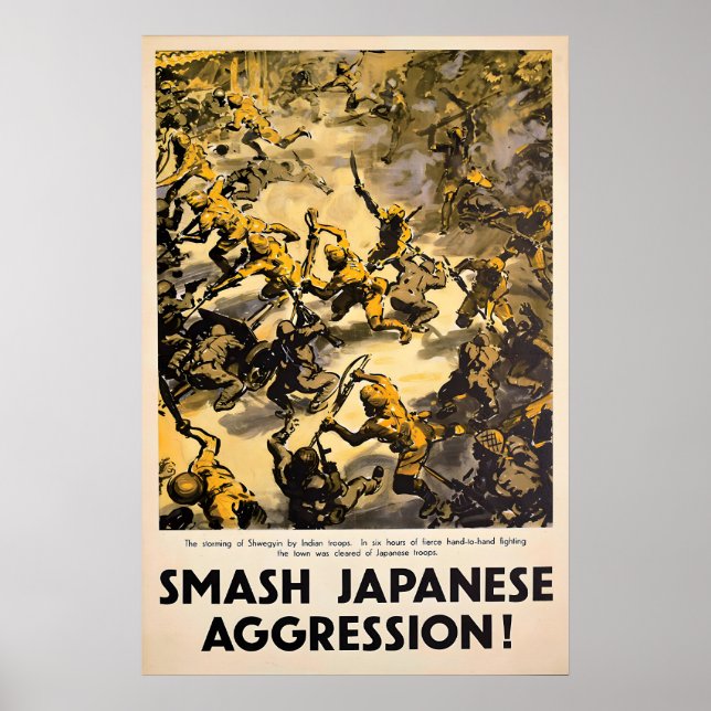 WWII Propaganda Poster Smash Japanese Aggression (Front)