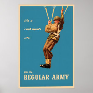 WWII Recruitment Poster British Army Paratrooper