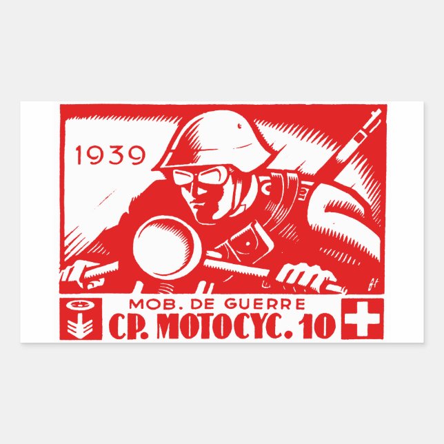 WWII Swiss Motorcycle Company Sticker (Front)