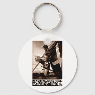 WWII Swiss Poster Keychain