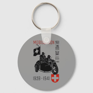 WWII Swiss Recon Motorcycle Keychain