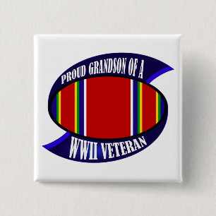 WWII Vet Grandson 2 Inch Square Button