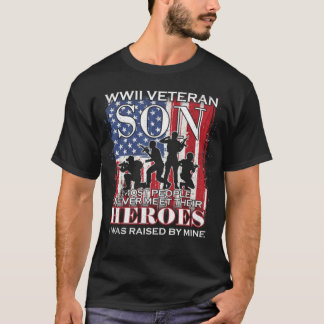 Wwii Veteran Son Proud Dad Mom Us Flag T-ShirtWWII T-Shirt