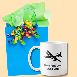 WWII Vintage Airplane B-17 Military Veteran Pilot Coffee Mug