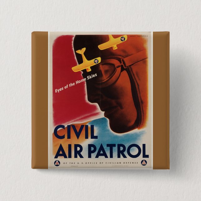 WWII Vintage Poster 2 Inch Square Button (Front)