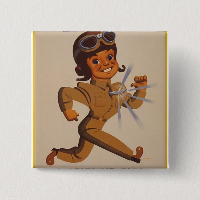 WWII Vintage Poster Button (Front)