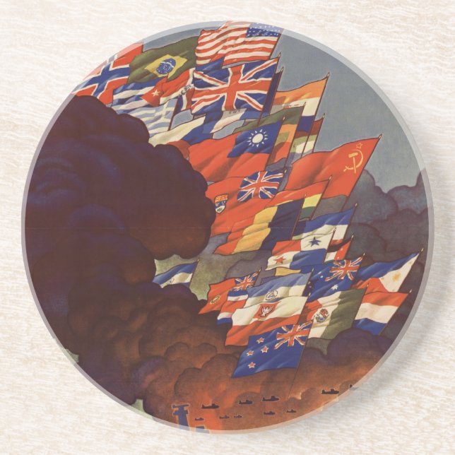 WWII Vintage Poster Coaster (Front)