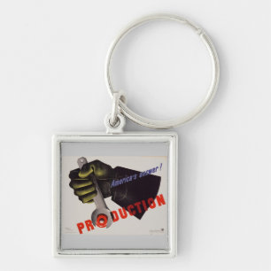 WWII Vintage Poster Keychain