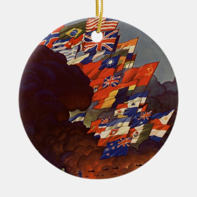 WWII Vintage Poster Ornament (Front)