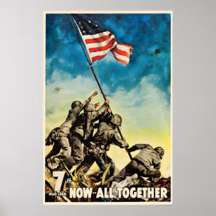 WWII War Bonds Poster USA Patriotism Propaganda